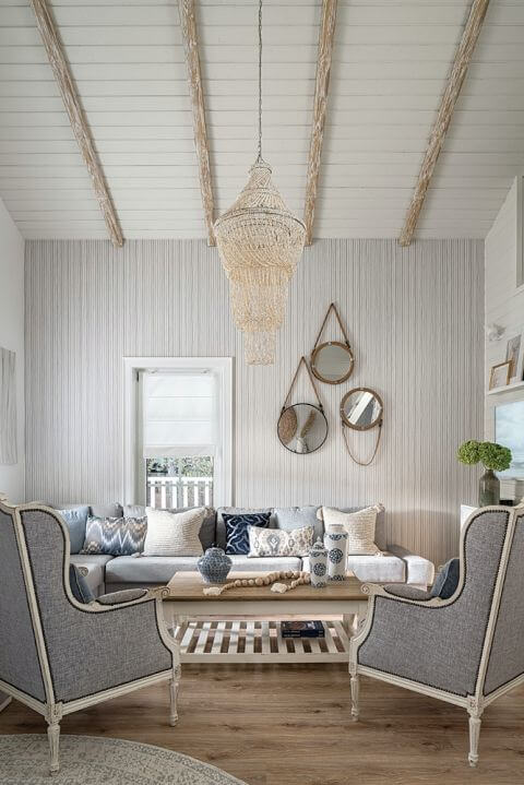 szary salon w stylu modern farmhouse