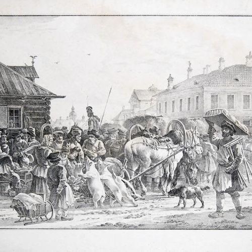 Aleksander Orłowski Wielki bazar , 1820 r., cs 4500 zł, RYNEK SZTUKI ŁÓDŹ