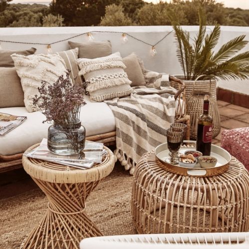 balkon w stylu boho inspiracje