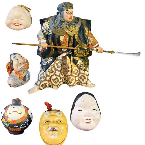 Benkei, lata 1912-1926, Bogini szczęścia Okame, Robotnik Touko , okres Shōwa (ok. 1960 r.), Pękata daruma,