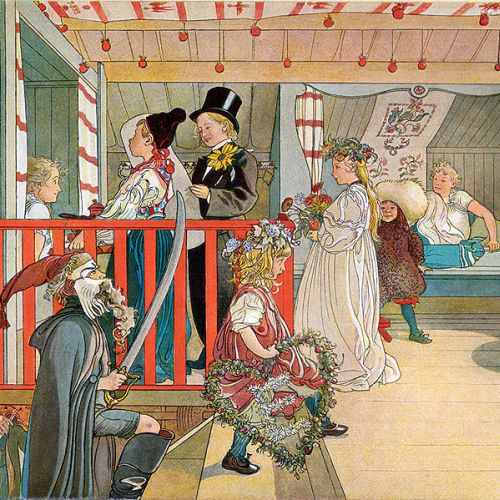 Carl Larsson Imieniny w Harbret , album W domu .