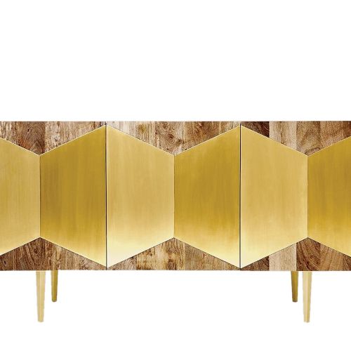 Sideboard Grace, z drewna mango i mosiądzu, SWOON, swooneditions.com