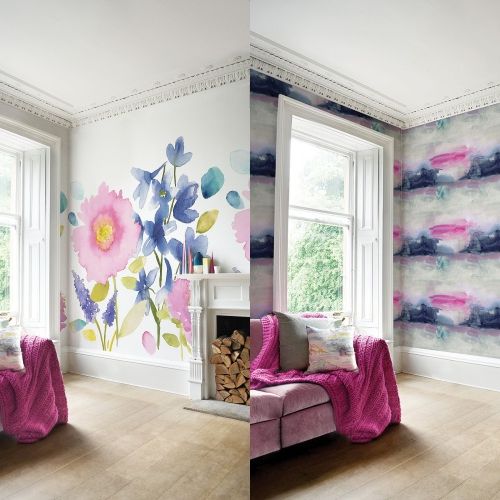 Różowe motywy ożywią każde wnętrze. Modne tapety rozkwitające na ścianie