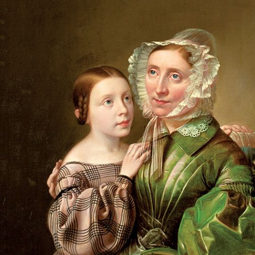 Portret Anny Wandruszkowej z córką Kornelią , K. Schweikart, 1840 r.