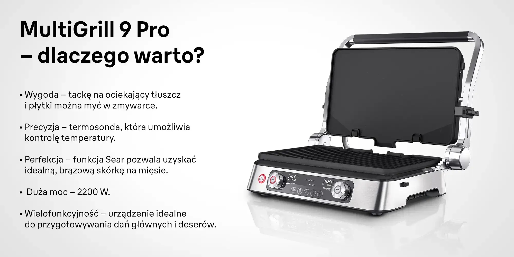 Multigrill 9 Pro – dlaczego warto? Infografika